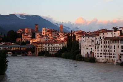 Buildings in city at waterfront