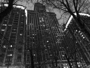 Low angle view of building during winter