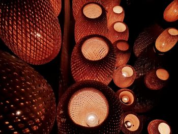 Full frame shot of illuminated lanterns