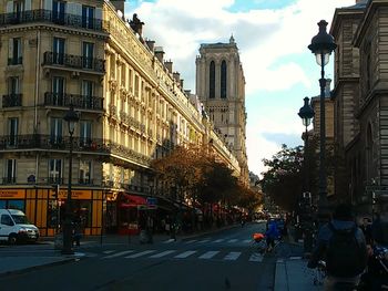 City street with buildings in background