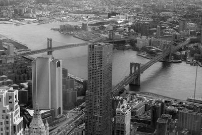 High angle view of buildings in city