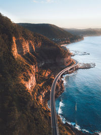 High angle view of sea against sky