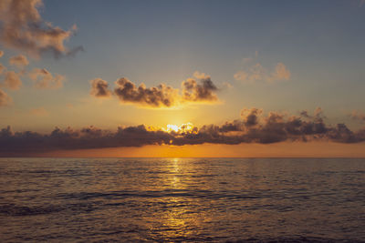 A trite dull photo of a sunset over the sea. typical amateur photography from a seaside vacation