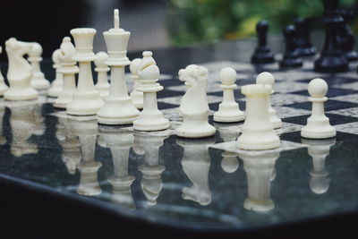 Close-up of chess pieces