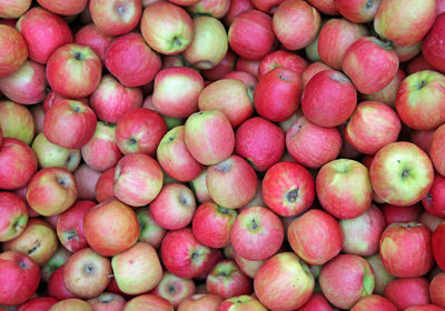 Full frame shot of apples in market