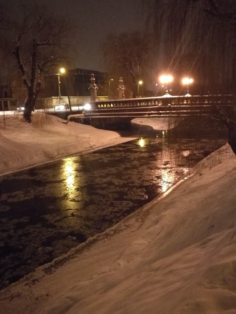 ILLUMINATED CITY AT WINTER