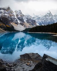 Scenic view of lake during winter