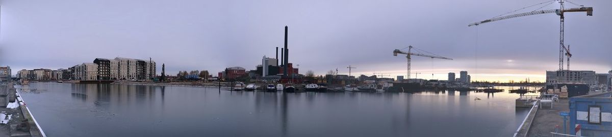 Panoramic view of cityscape against sky