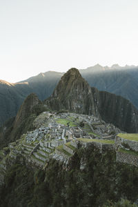 Scenic view of mountains against clear sky