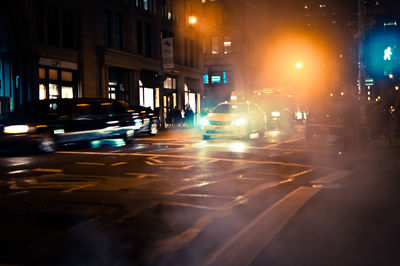 Illuminated city at night