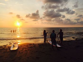 Scenic view of sea at sunset