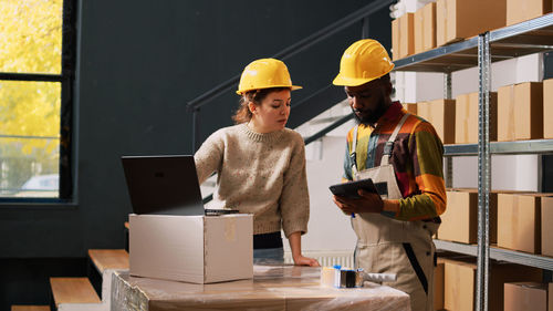 Engineer working in office