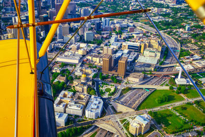 High angle view of city