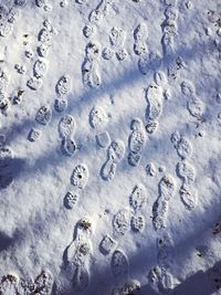 Full frame shot of frozen ice