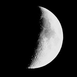 Close-up of moon against clear sky at night