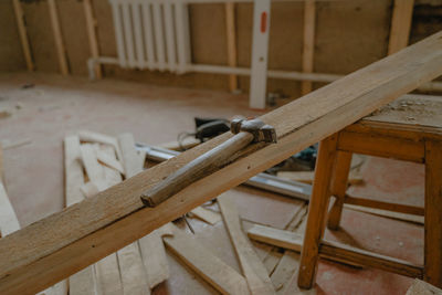 Close-up of wooden wall