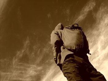 Low angle view of cloudy sky