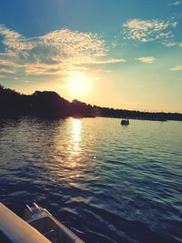 Scenic view of sea at sunset