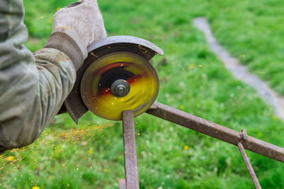 Cropped image of man standing in park