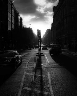 Cars on street in city