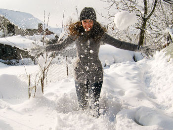 Full length of person in snow during winter