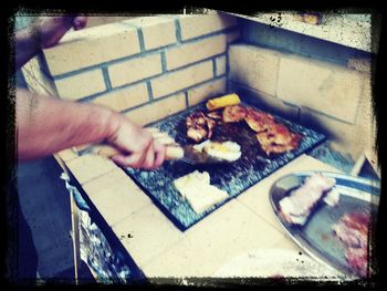 Close-up of preparing food