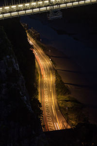 Road in city at night