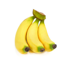 Close-up of bananas against white background