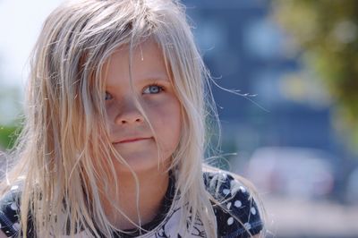 Close-up of girl looking away