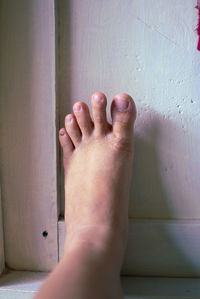 Human food. barefoot