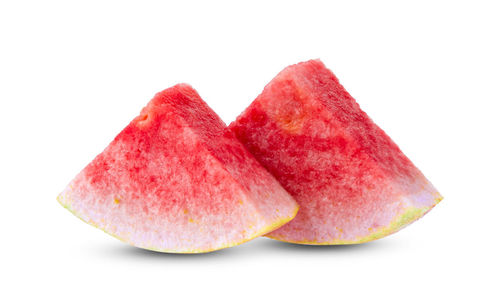 Close-up of strawberry against white background