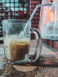 Close-up of coffee on table