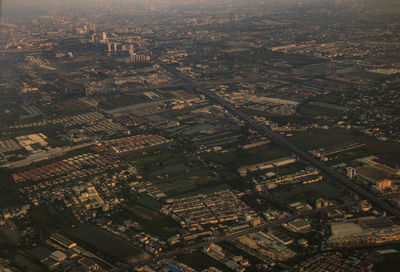 Aerial view of city buildings