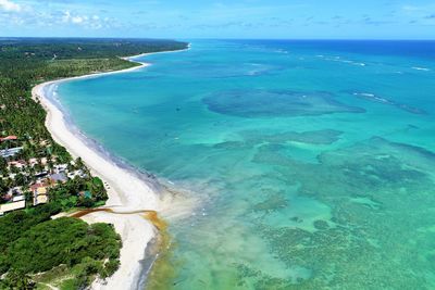 High angle view of beach against sky