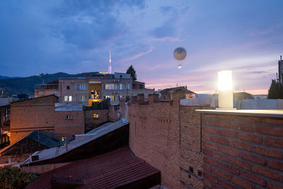 Buildings in sky