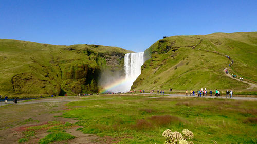 Scenic view of landscape against clear sky