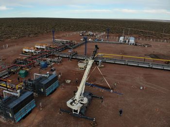 High angle view of construction site against sky