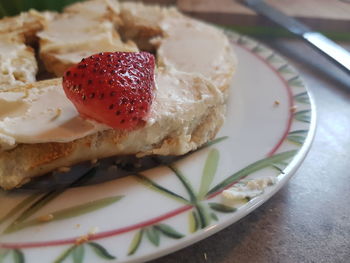 Close-up of breakfast in plate