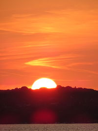 Scenic view of sunset over sea