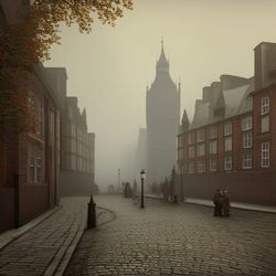 19th century london in foggy weather