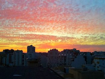 Buildings at sunset