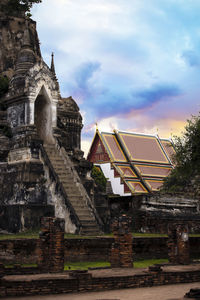 Low angle view of temple against sky