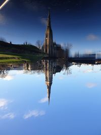 Reflection of building in lake