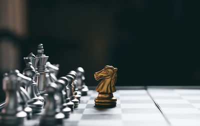 Close-up of chess pieces