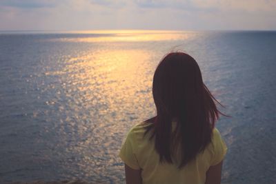 Scenic view of sea at sunset
