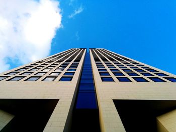 Low angle view of modern building against sky