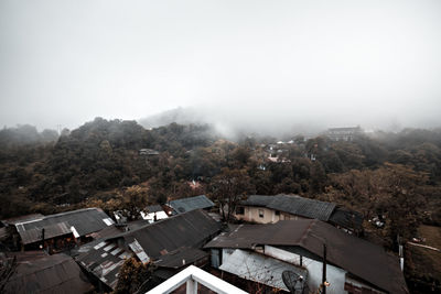 High angle view of townscape against sky