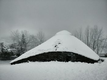 Scenic view of snow covered landscape