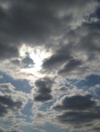 Low angle view of cloudy sky