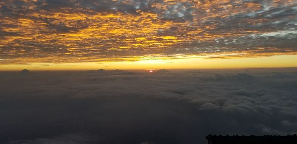 Scenic view of dramatic sky during sunset